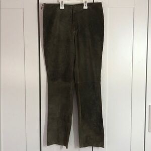 Barbra Lesser Genuine Suede Leather Pants *8